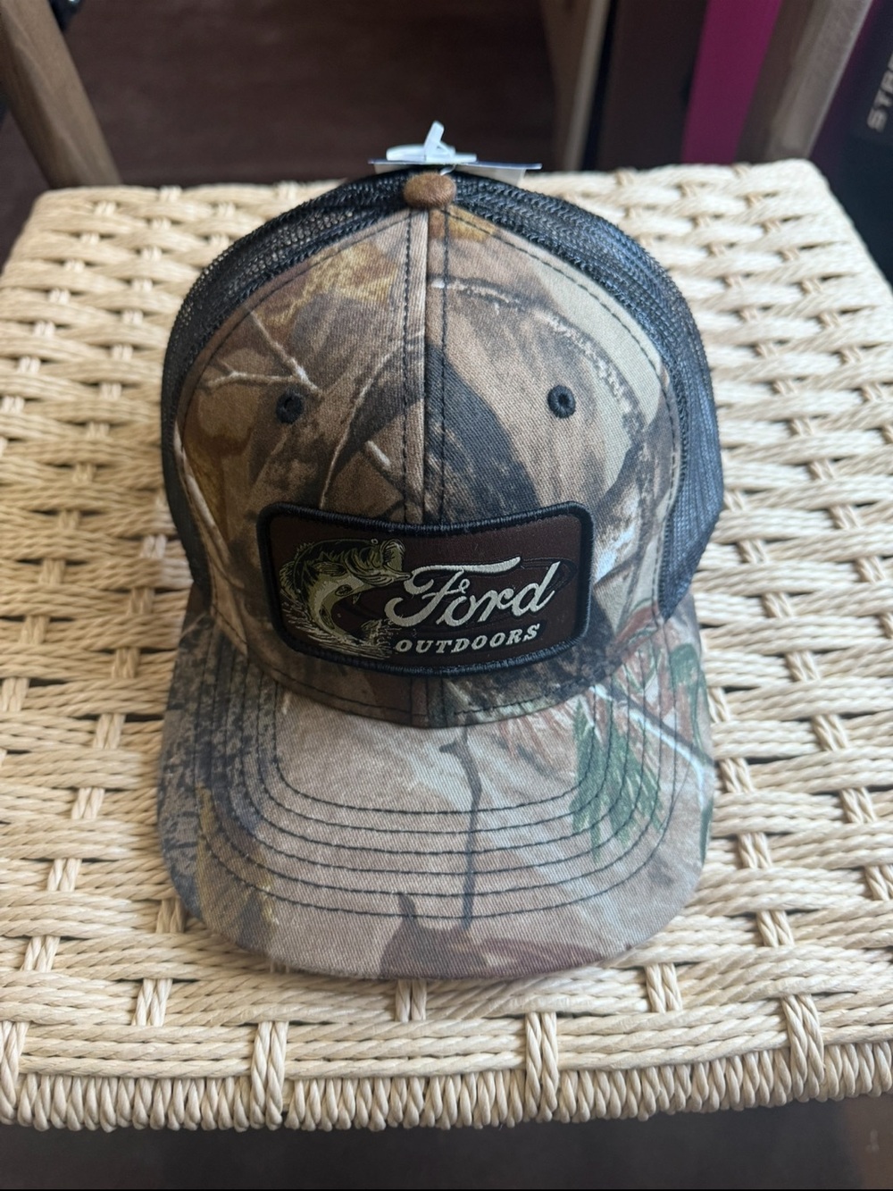 Ford Outdoors Camo Trucker Hat with Black Mesh
